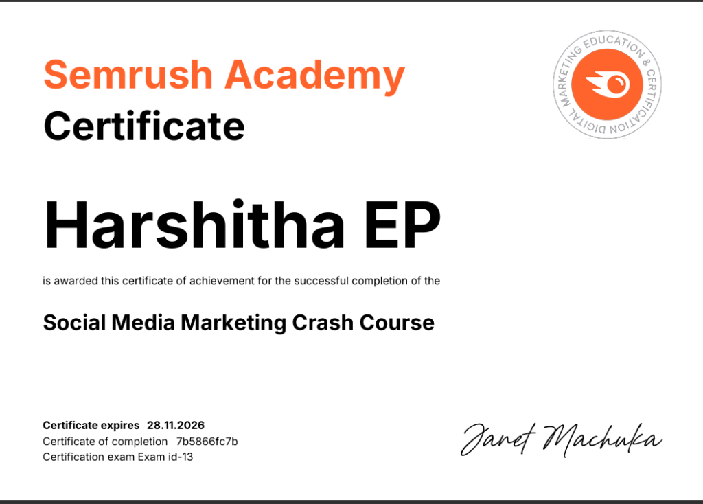 semrush certificate